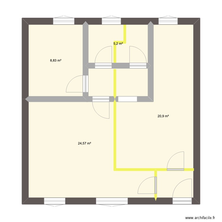 Plan Strasbourg version 1. Plan de 4 pièces et 59 m2