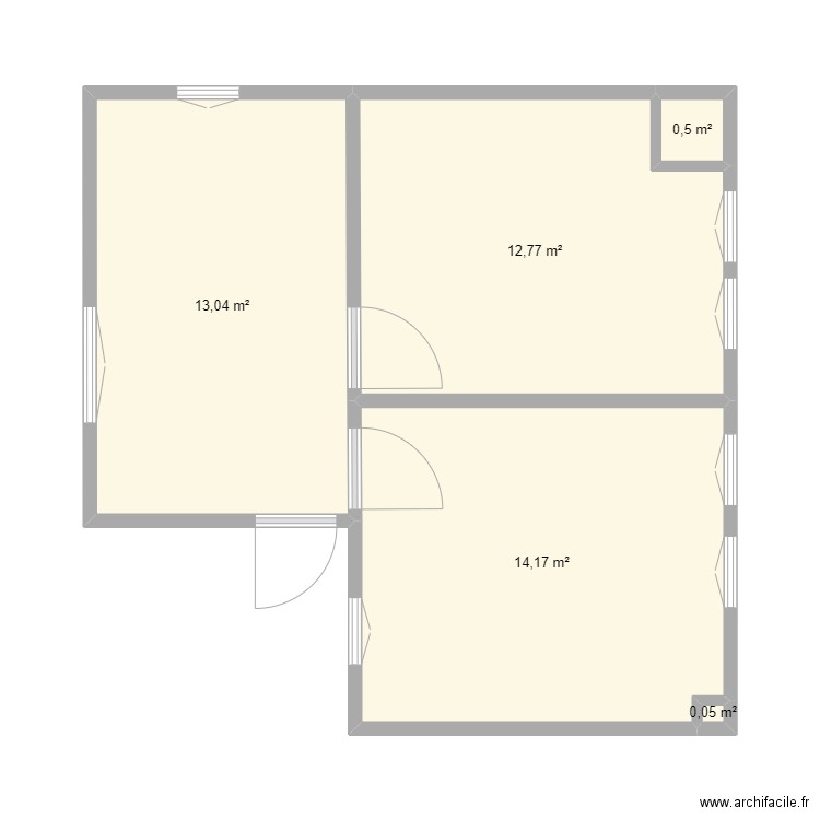 1er exo. Plan de 5 pièces et 41 m2