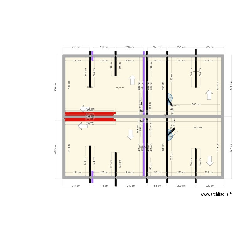                                           BALESTE                                                     . Plan de 2 pièces et 113 m2