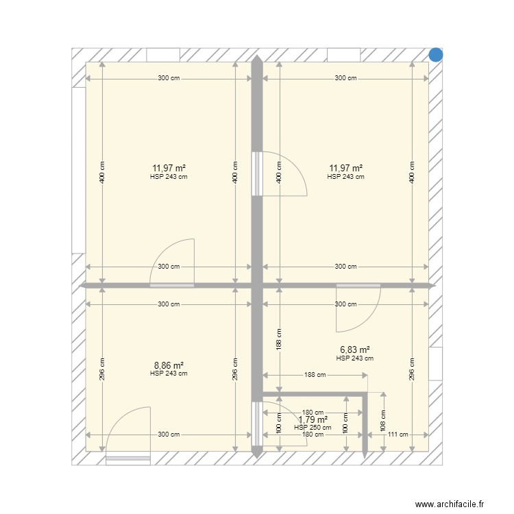 CAT COTES. Plan de 5 pièces et 41 m2