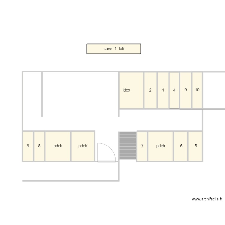 cave 1 loti. Plan de 24 pièces et 15 m2