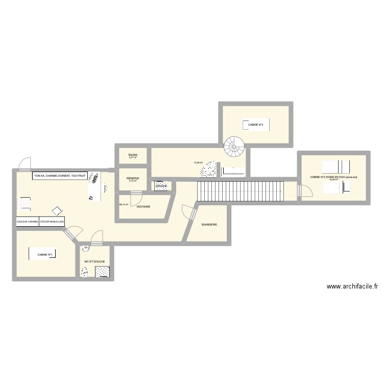 Naturospa. Plan de 11 pièces et 125 m2