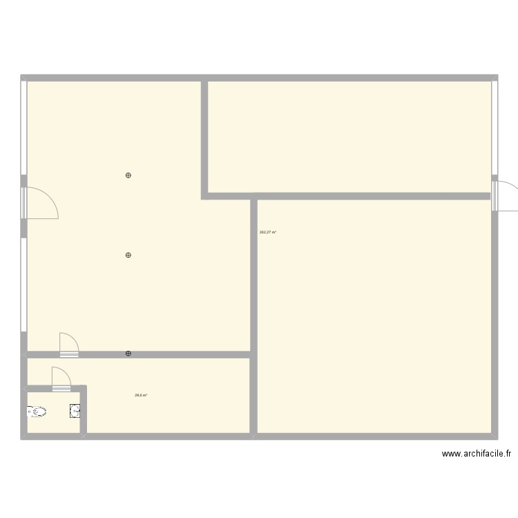 local léguevin. Plan de 2 pièces et 292 m2