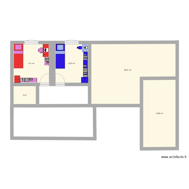 nouvelle maison. Plan de 5 pièces et 68 m2