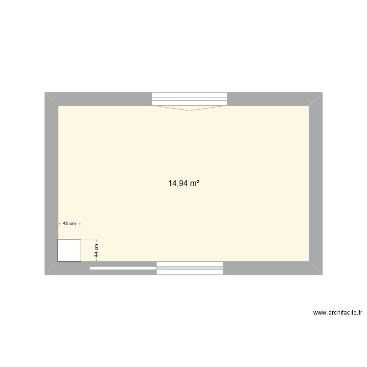 BUREAU RDC. Plan de 1 pièce et 15 m2