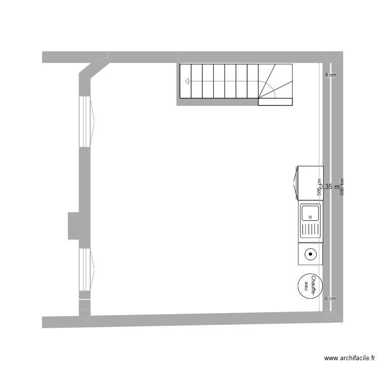 essais escalier. Plan de 8 pièces et 76 m2