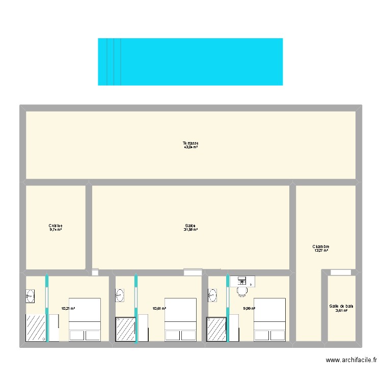 maison la montagne . Plan de 8 pièces et 132 m2