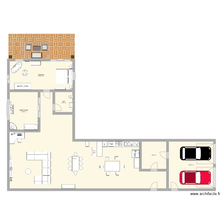 MAISON1. Plan de 6 pièces et 200 m2