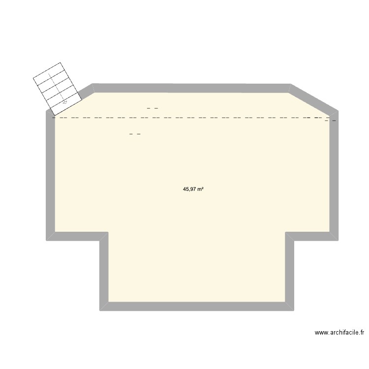 CabaretEtoileBleue. Plan de 1 pièce et 46 m2