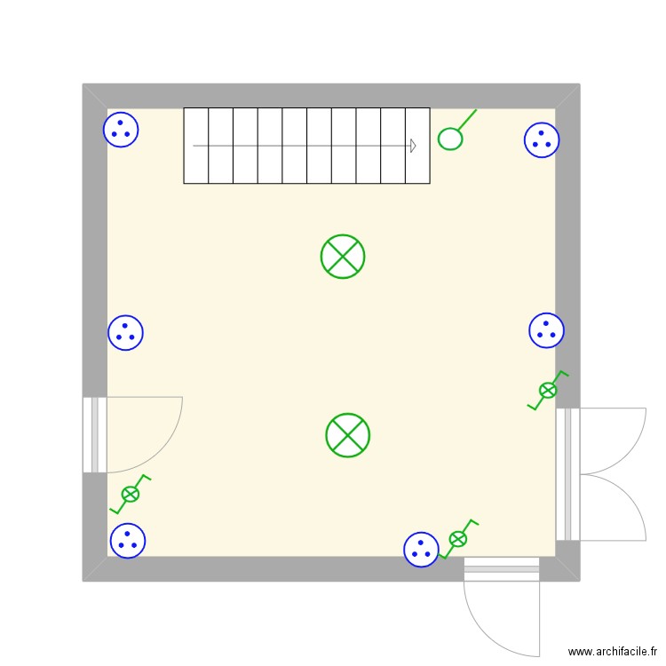 Grange électricité. Plan de 1 pièce et 23 m2