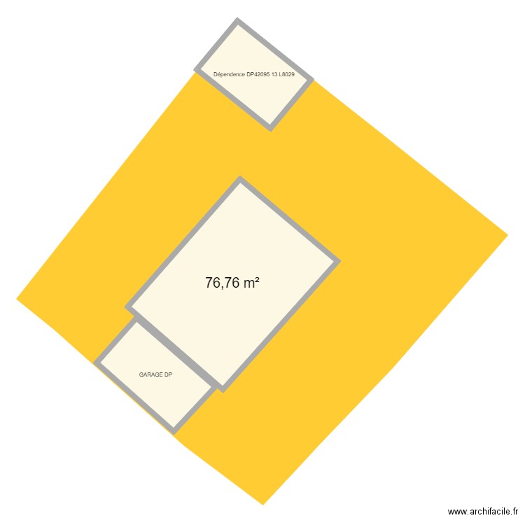 Plan de masse P120. Plan de 3 pièces et 118 m2