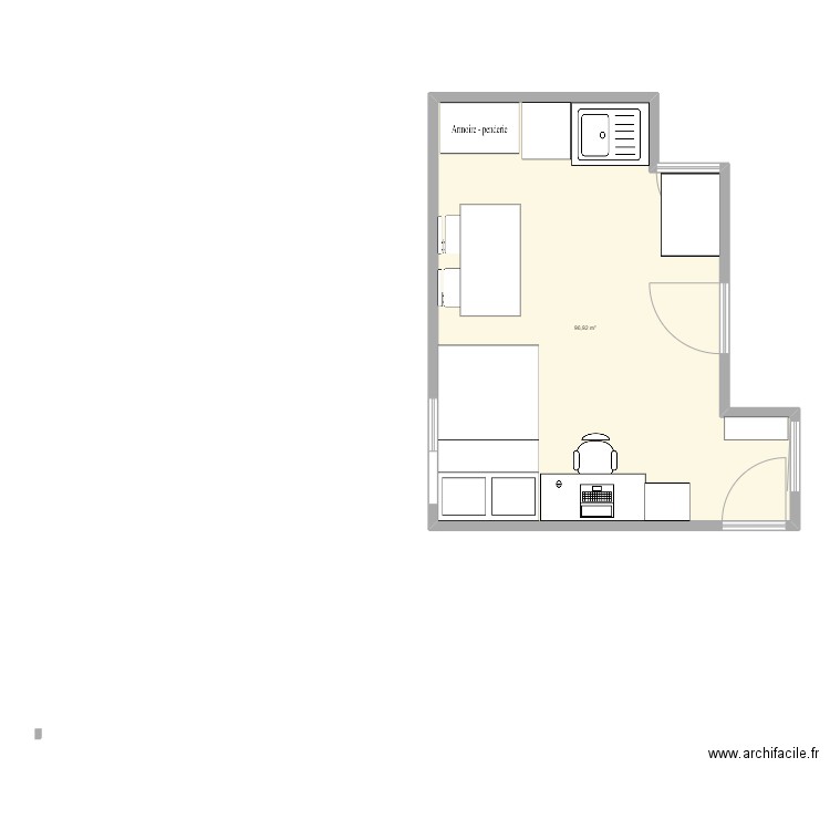 Maison amoureux. Plan de 1 pièce et 97 m2