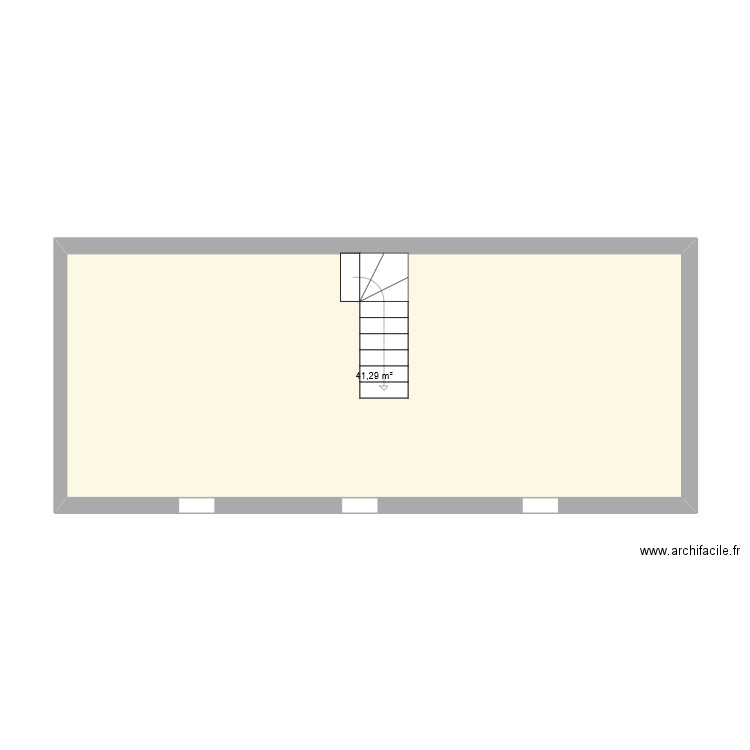 COMBLES. Plan de 1 pièce et 41 m2