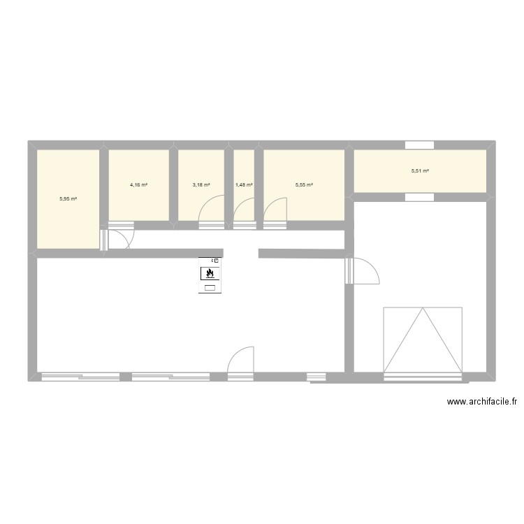 montierchaume. Plan de 6 pièces et 26 m2