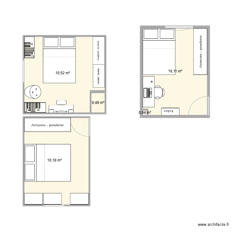 chambre nehla. Plan de 5 pièces et 31 m2