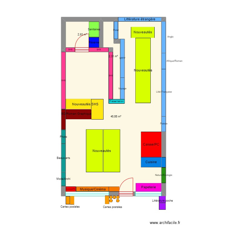 la superbe lurette. Plan de 3 pièces et 52 m2