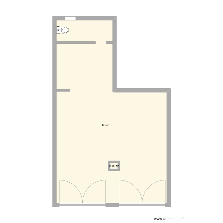 Local El Madina. Plan de 2 pièces et 49 m2