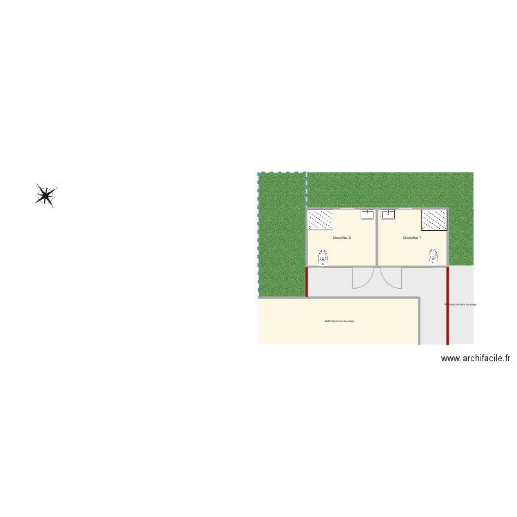 Macrabo. Plan de 2 pièces et 14 m2