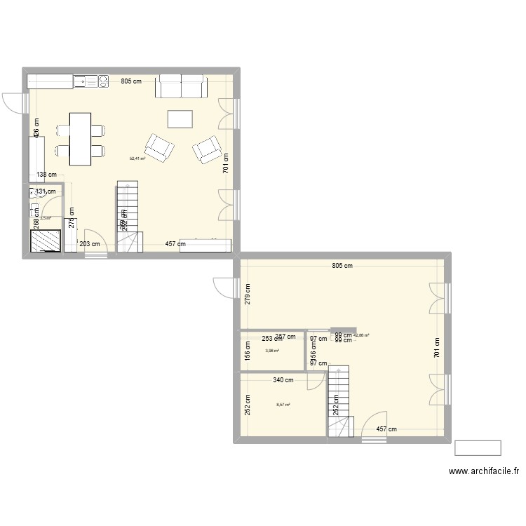 Maison St Malo. Plan de 6 pièces et 111 m2