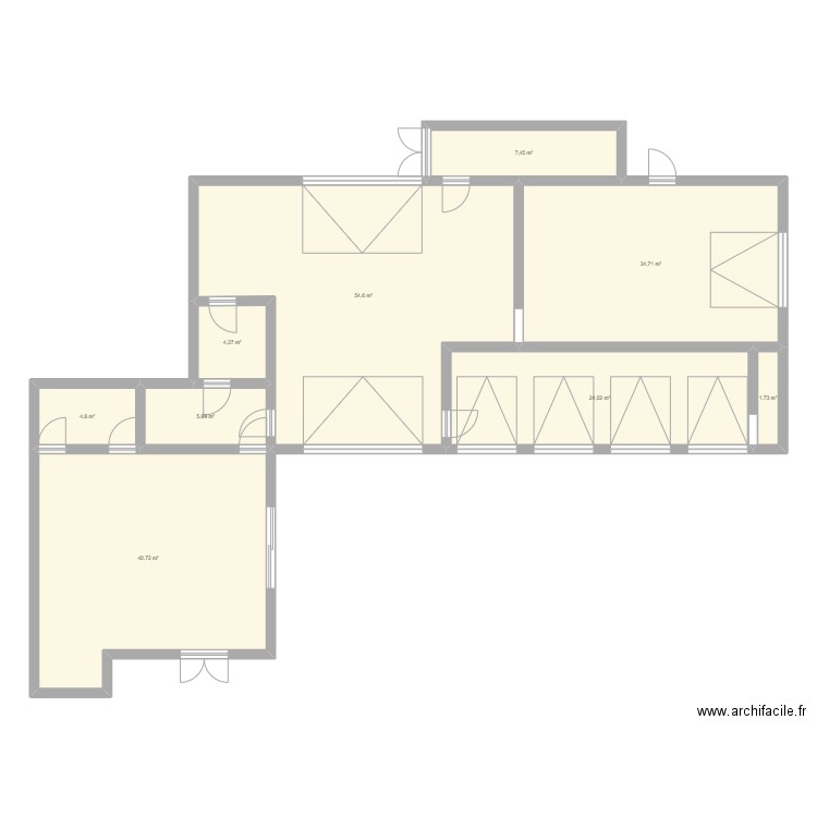 Garage. Plan de 9 pièces et 178 m2