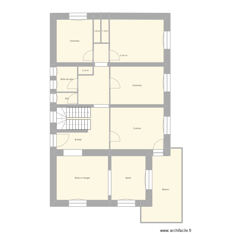 NOUVET - La coquille. Plan de 14 pièces et 121 m2