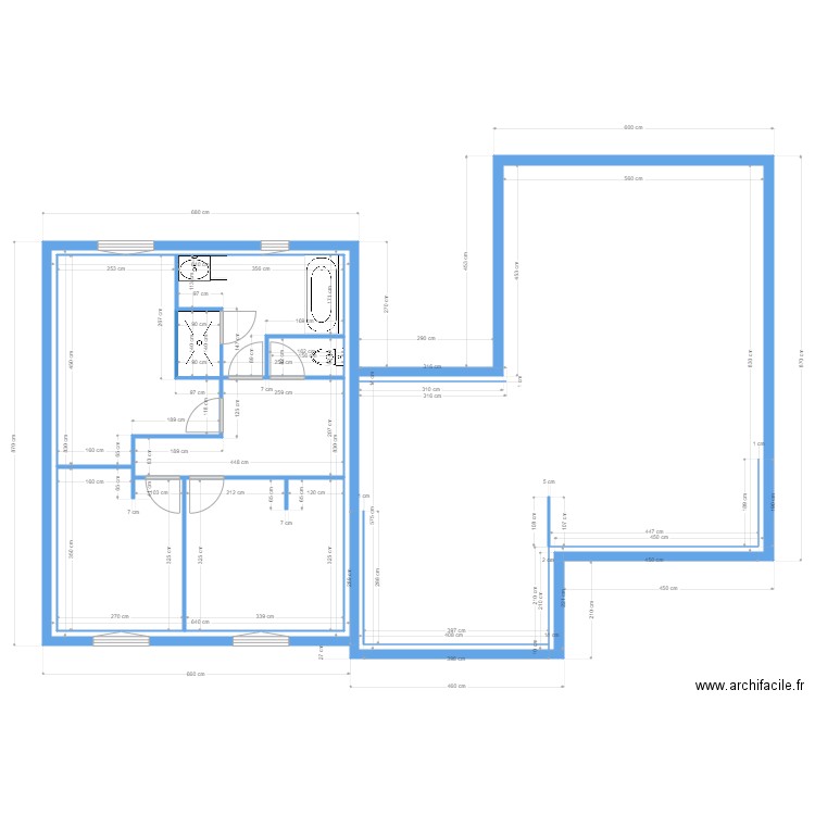 Modifs maison Doune. Plan de 8 pièces et 168 m2