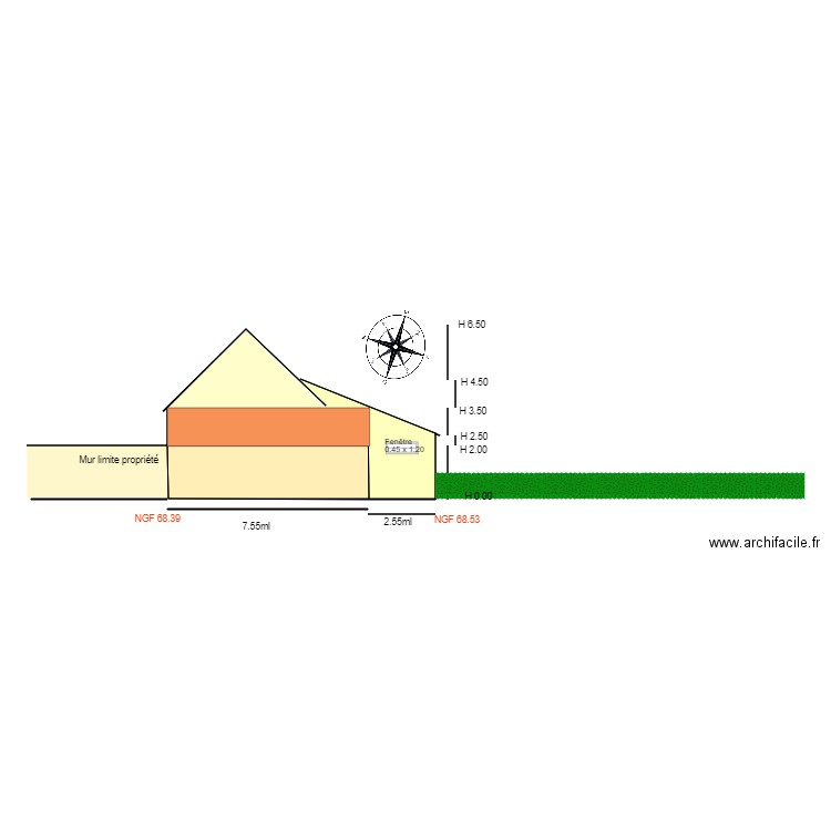 Facade OUEST                       Serbonnes. Plan de 0 pièce et 0 m2