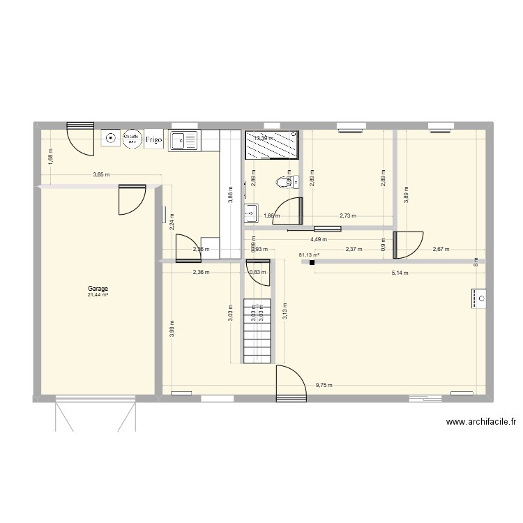 Plan Maison Breteville. Plan de 2 pièces et 103 m2