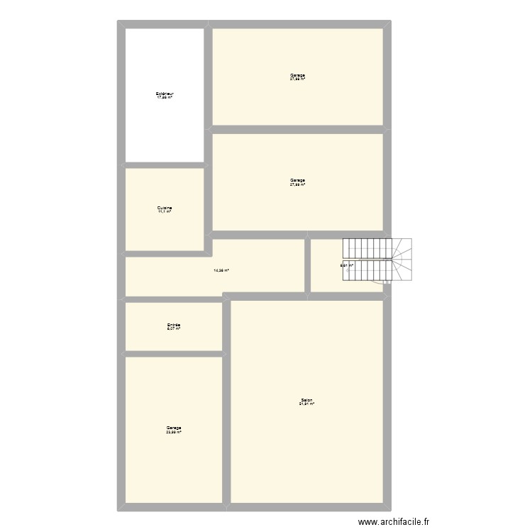 plan 02. Plan de 9 pièces et 190 m2