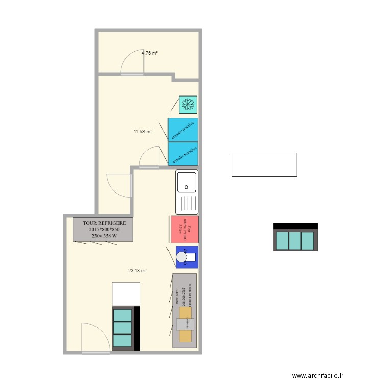 creation schuller5. Plan de 3 pièces et 40 m2