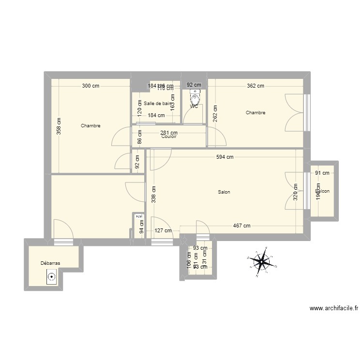 JULES Base 03. Plan de 16 pièces et 60 m2