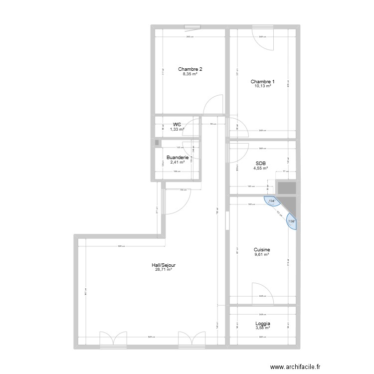 Appartement sollies pont. Plan de 11 pièces et 69 m2