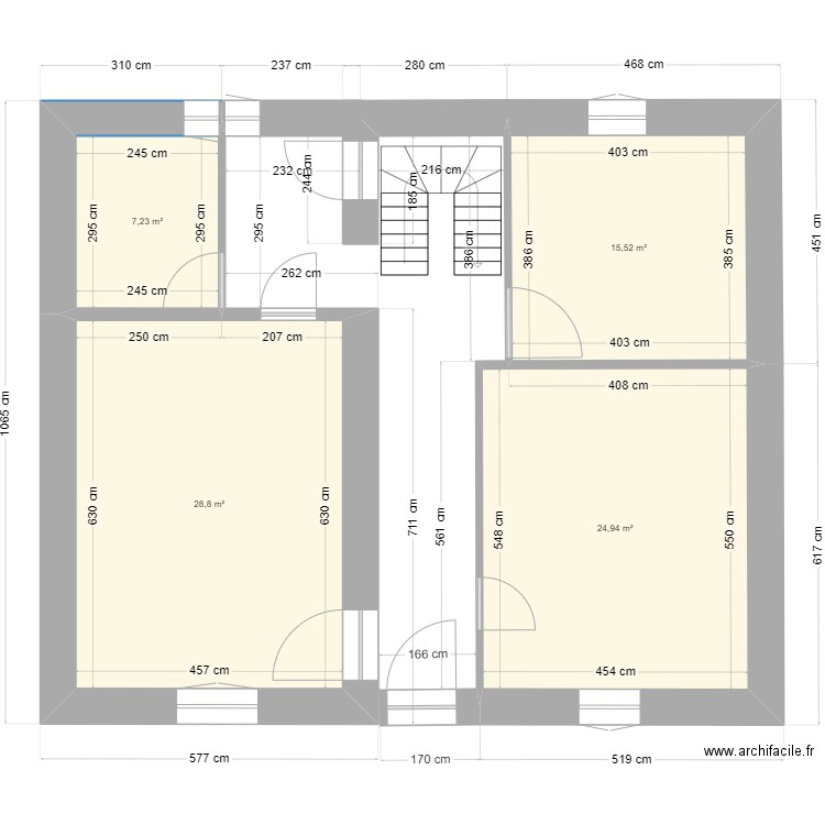 38590 plan rdc. Plan de 4 pièces et 76 m2