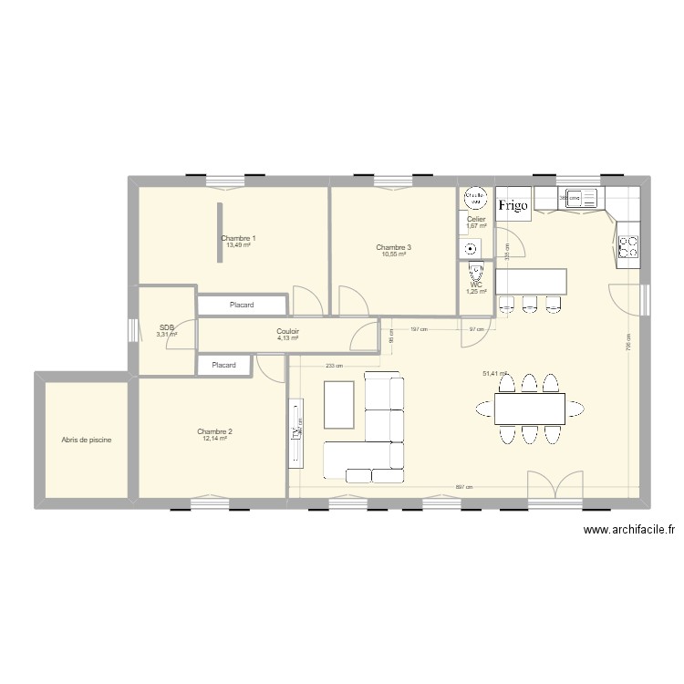 MAISON MONTESQUIEU. Plan de 11 pièces et 106 m2