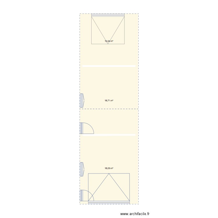 Garage . Plan de 3 pièces et 50 m2