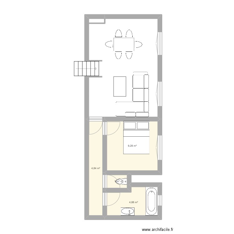 Maison St Pal. Plan de 4 pièces et 20 m2