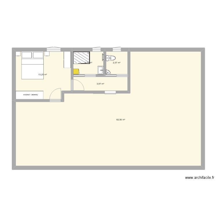 ferme. Plan de 5 pièces et 106 m2