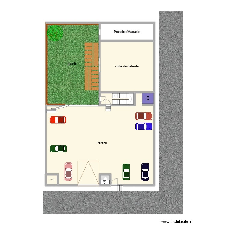 PLAN. Plan de 7 pièces et 122 m2