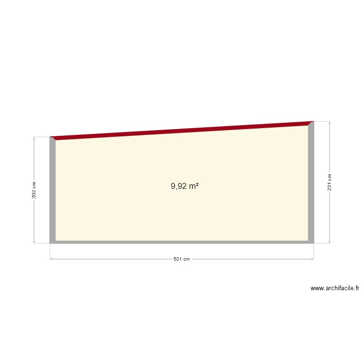 cabane bleue. Plan de 1 pièce et 10 m2