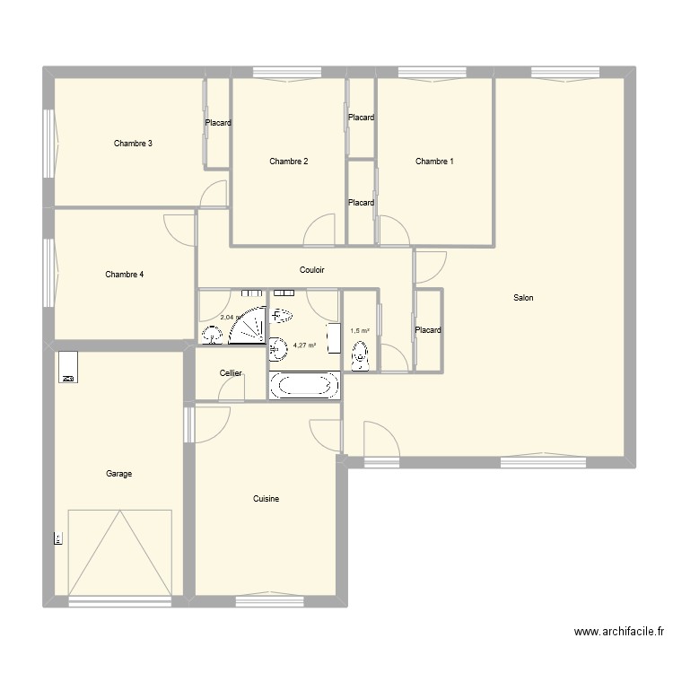 Saintorens actuel. Plan de 16 pièces et 133 m2