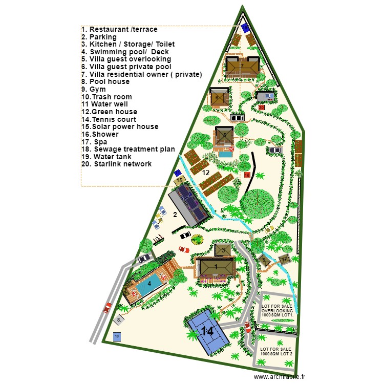 General view . Plan de 1 pièce et 822 m2