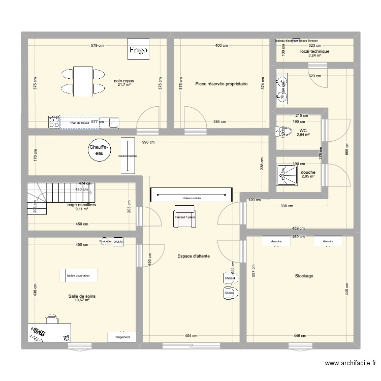 5 route de Beaujeu cabinet Idel. Plan de 9 pièces et 155 m2