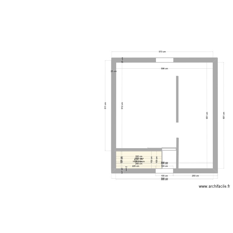 1er etage cote extérieur . Plan de 6 pièces et 57 m2