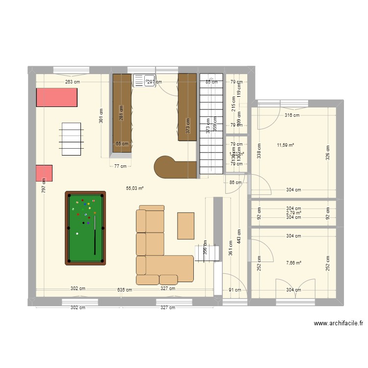 16 imperial. Plan de 5 pièces et 78 m2