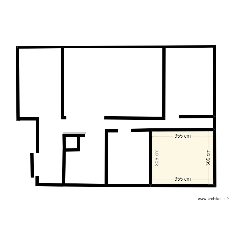 Luciflore 95. Plan de 1 pièce et 11 m2