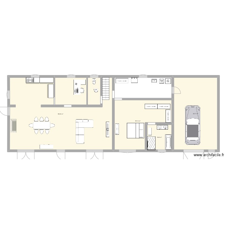 maison. Plan de 4 pièces et 179 m2