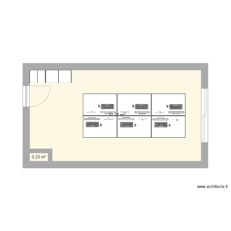 263. Plan de 2 pièces et 22 m2