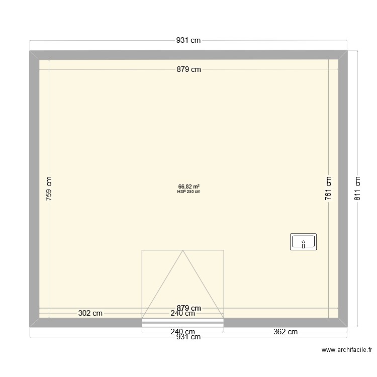 GARAGE VINGRAU. Plan de 1 pièce et 67 m2