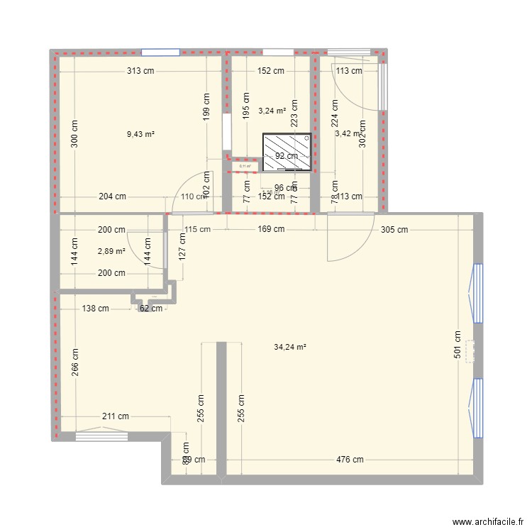 Appartement Laura. Plan de 8 pièces et 55 m2