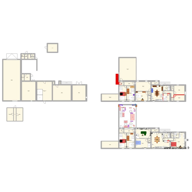 Le 750 - Plan aménagement 3. Plan de 54 pièces et 667 m2